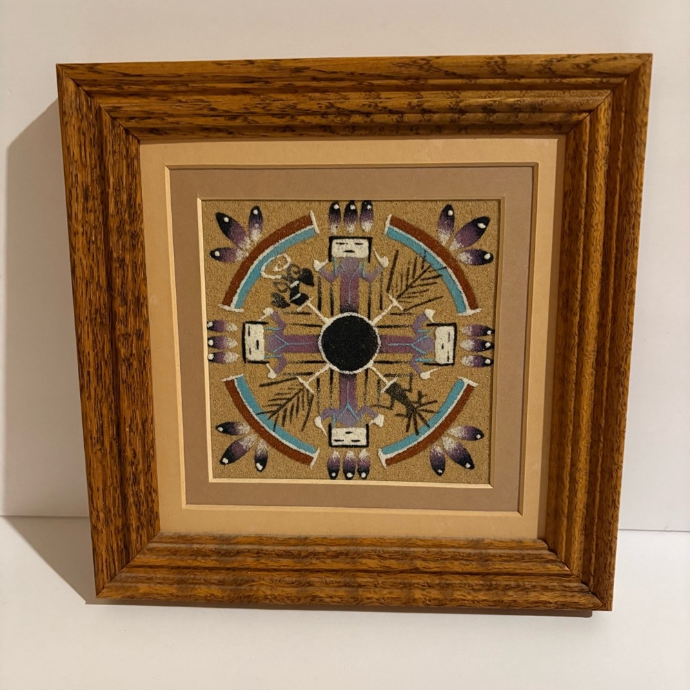 Vintage Mixed Media Art with Purple and Blue Accents